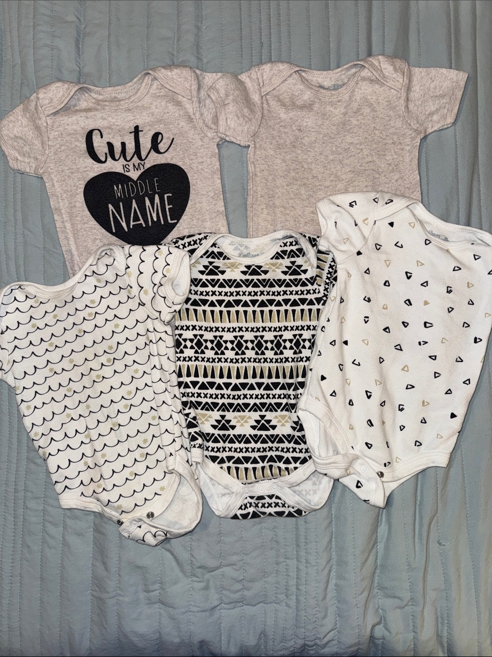 Set of 5 Coordinating Onesies